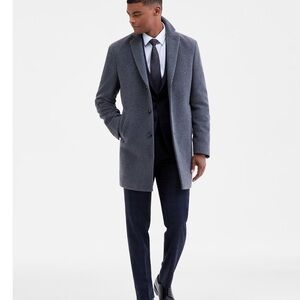 Calvin Klein Men's Gray Wool-Blend Pea Coat BRAND NEW WITH TAGS